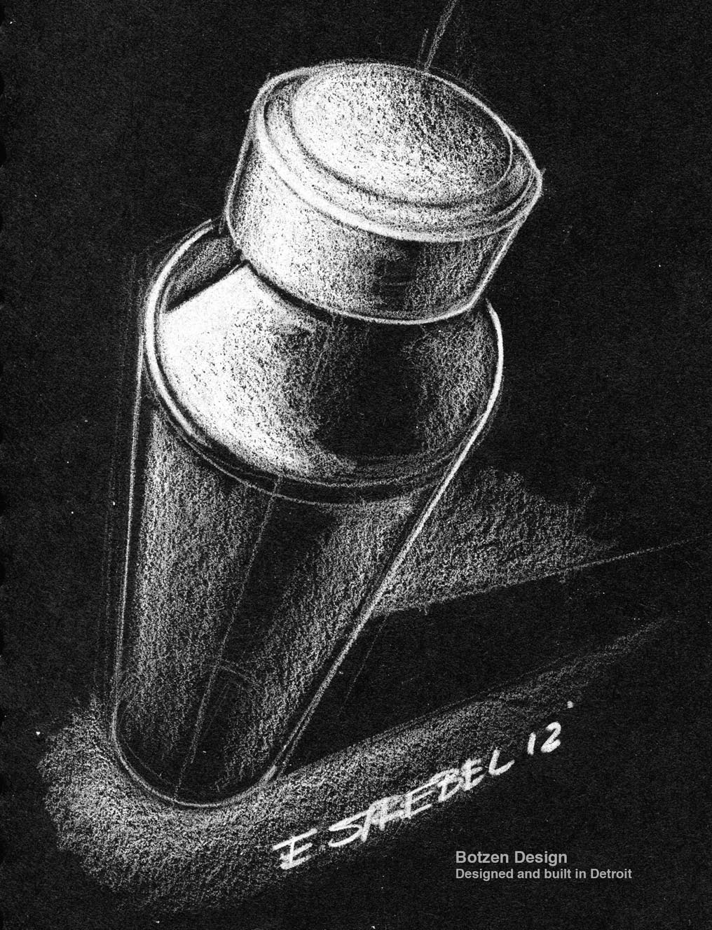 Pencil Sketch Spinning Top